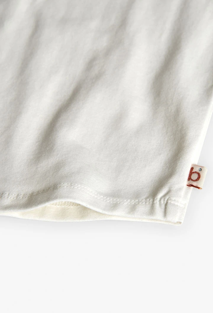 T-shirt fille en tricot blanc