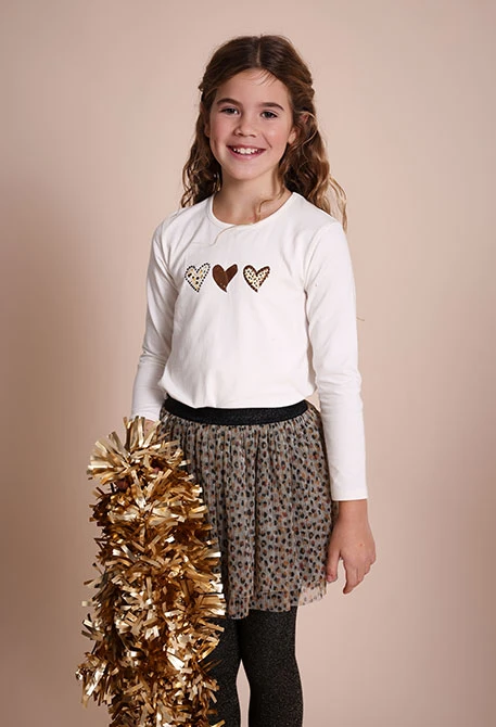 Maglietta bambina in maglia bianca