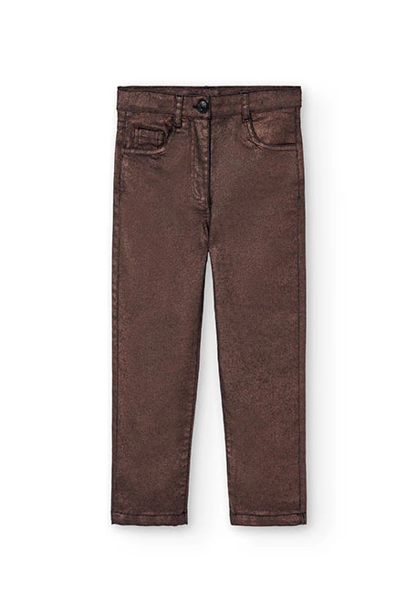 Pantalón niña de punto naranja