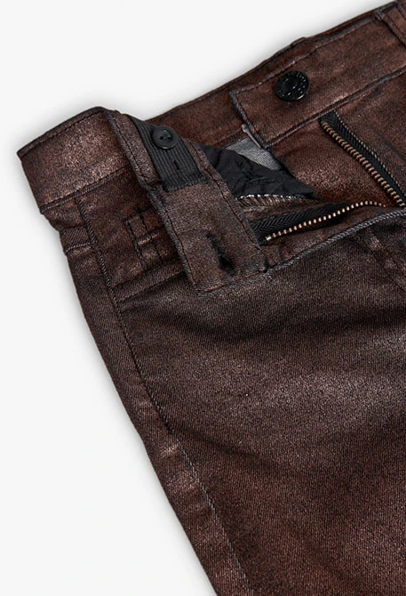 Pantaloni bambina a maglia arancione