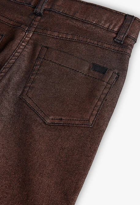 Mädchenhose aus orangefarbener Strickware