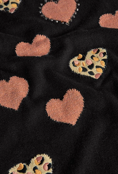 Black dress with hearts