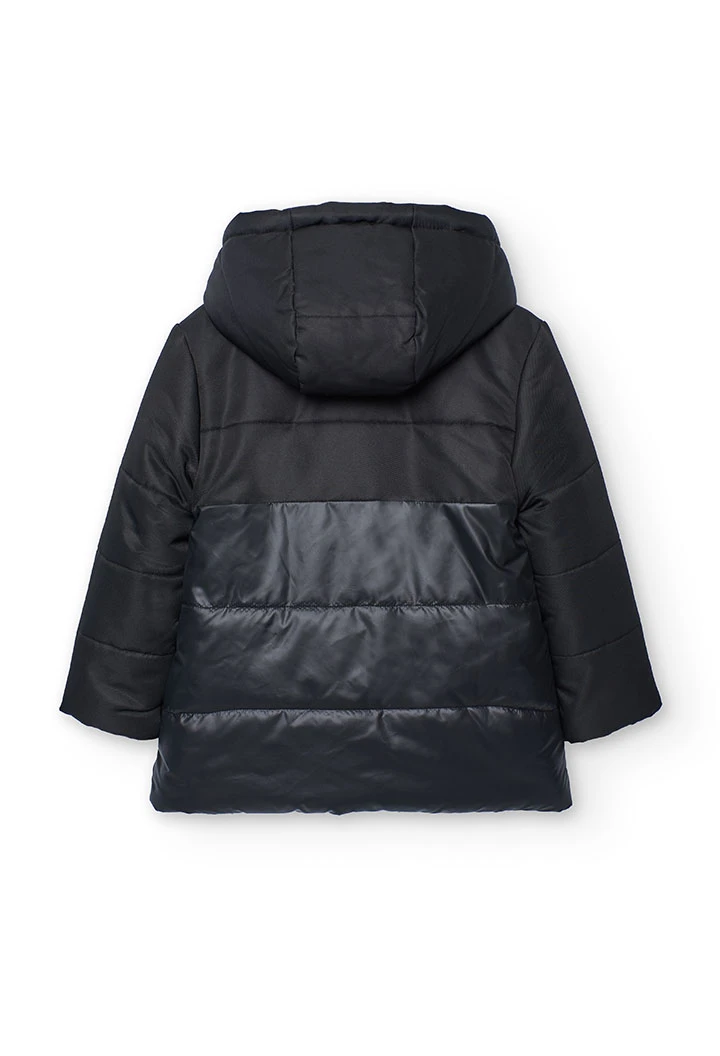 Parka niña reversible negra leopardo