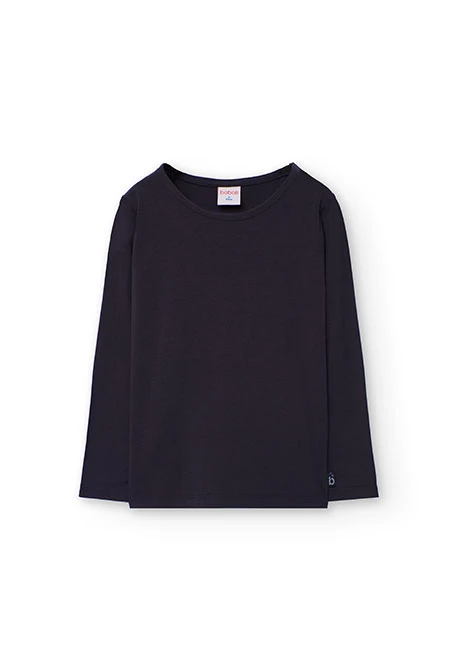 Mädchen T-Shirt aus grauem Strickstoff