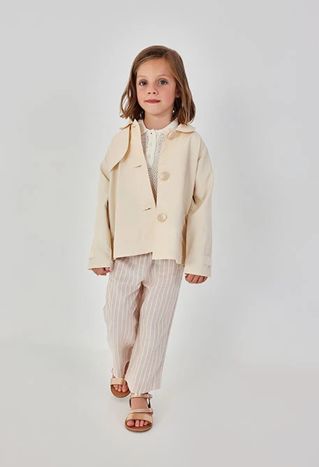 Pantalón niña lino listado