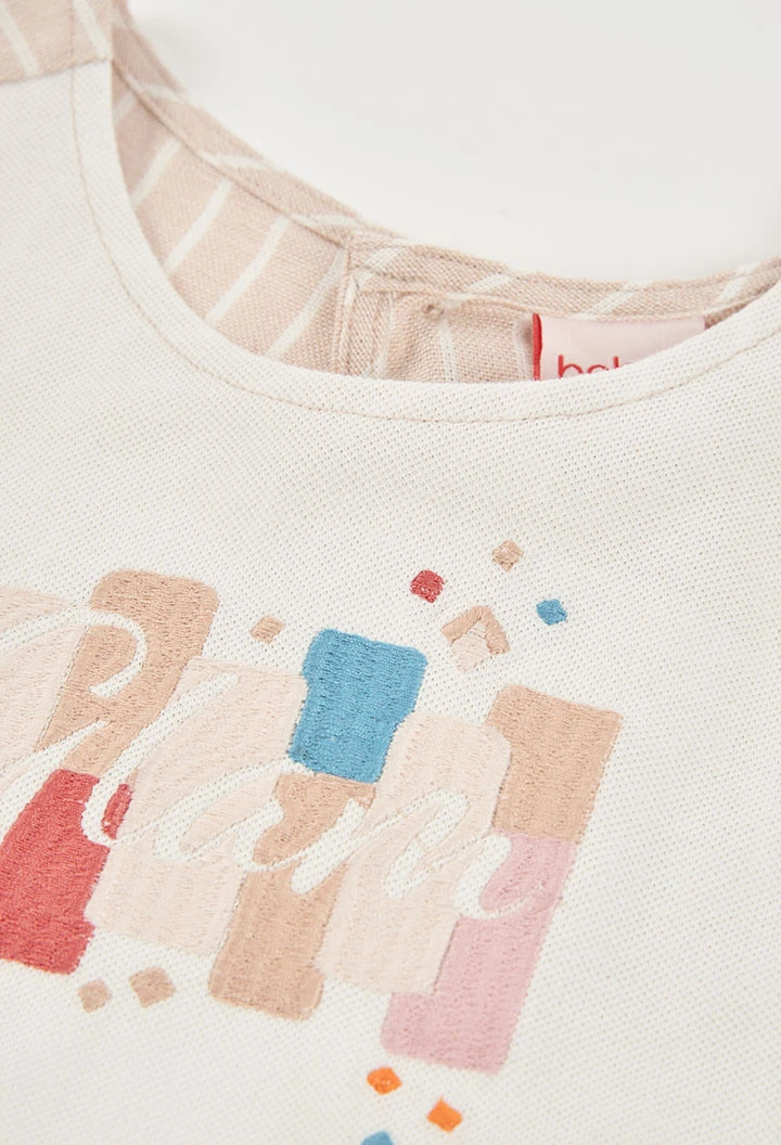 Top blanco estampado