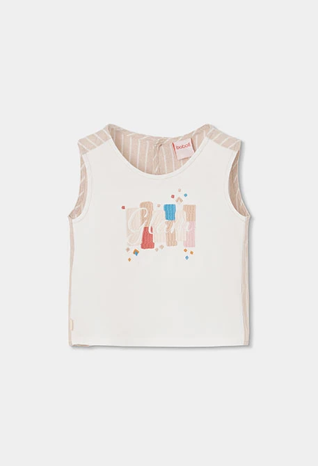 Top branco estampado