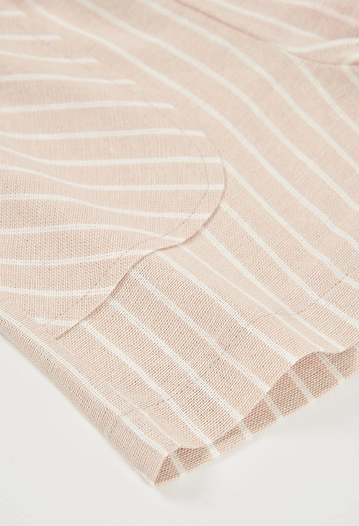 Striped linen shorts