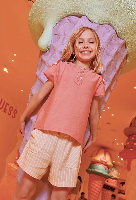 Gestreifte Leinen-Shorts