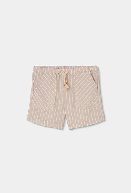 Striped linen shorts