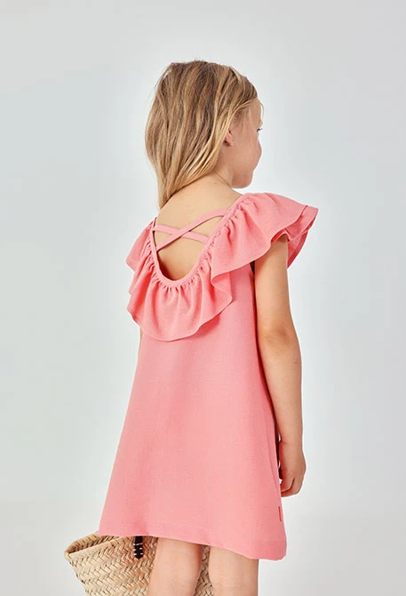 Rosa Leinenkleid