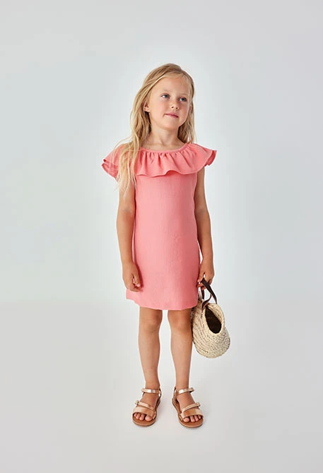 Vestido de lino rosa