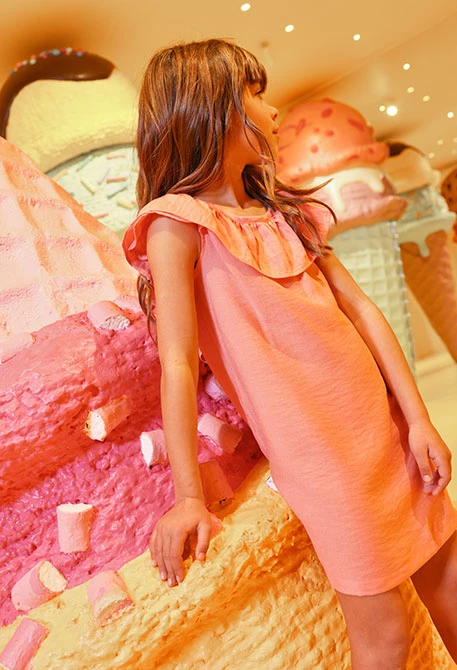 Robe en lin rose