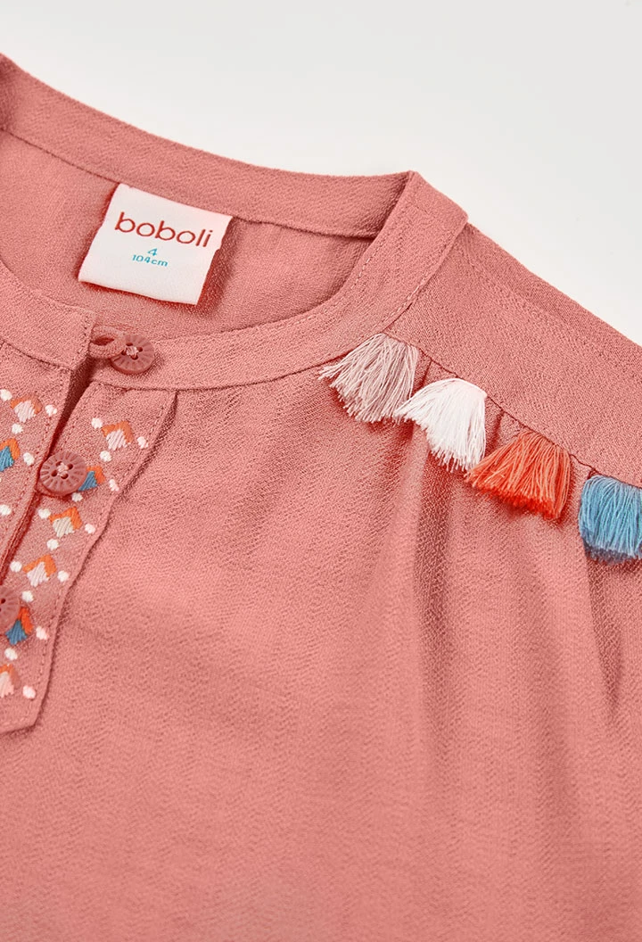 Girl?s pink cotton shirt