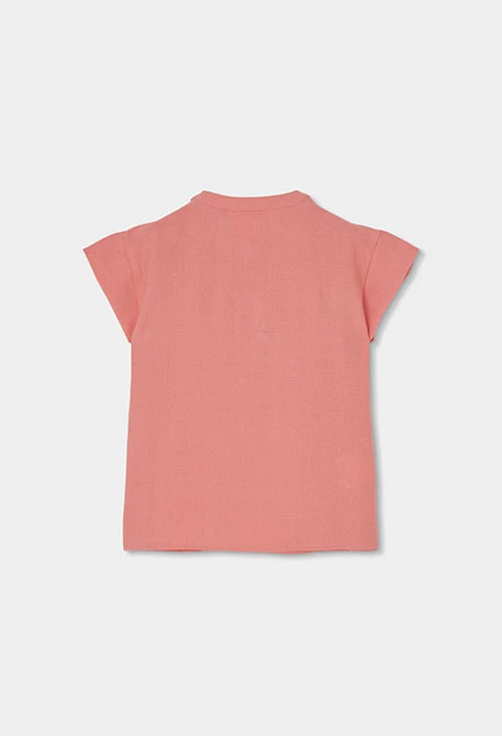 Chemise fille coton rose