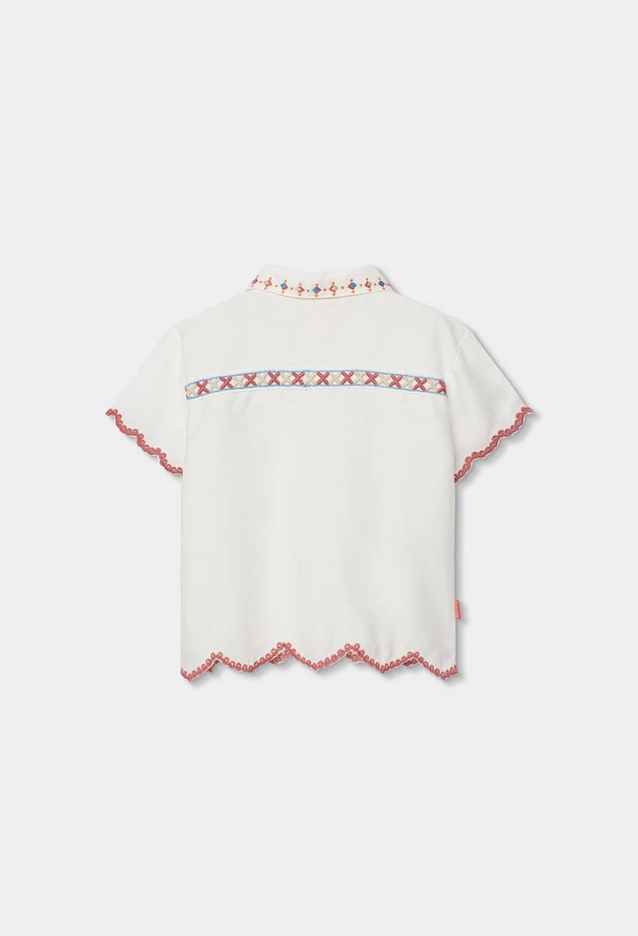 Camisa menina branca algodão
