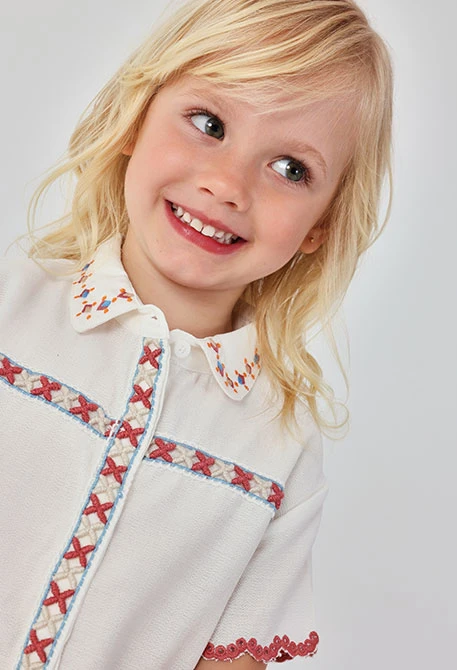 Chemise fille blanche coton