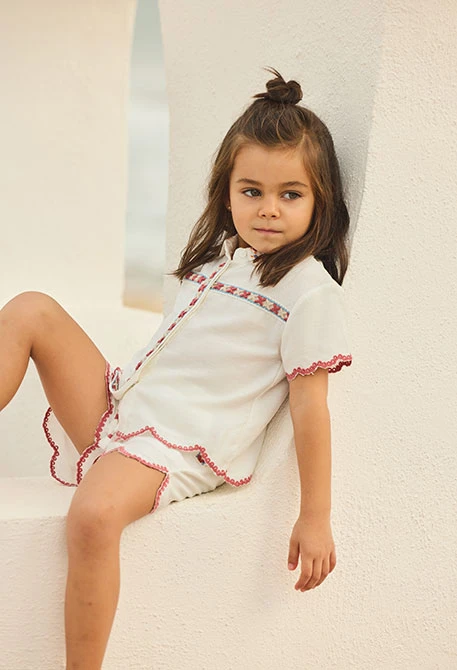 Camicia bambina bianca cotone