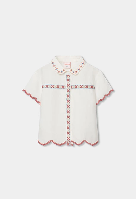 Camisa niña blanca algodón