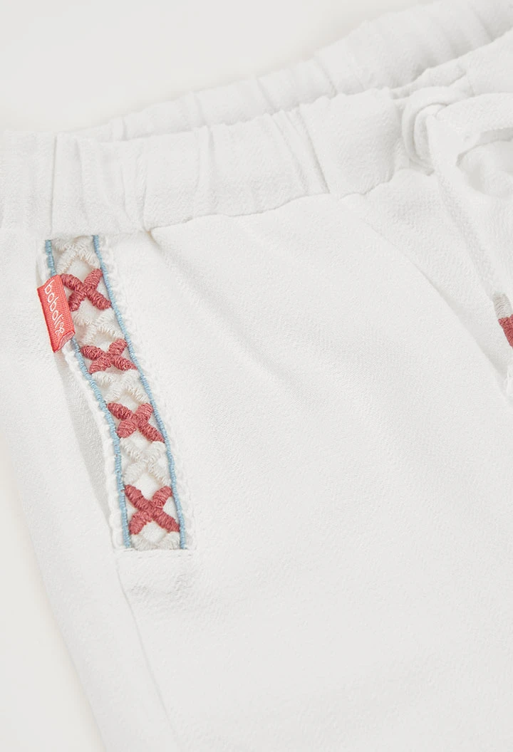 Short blanc en coton