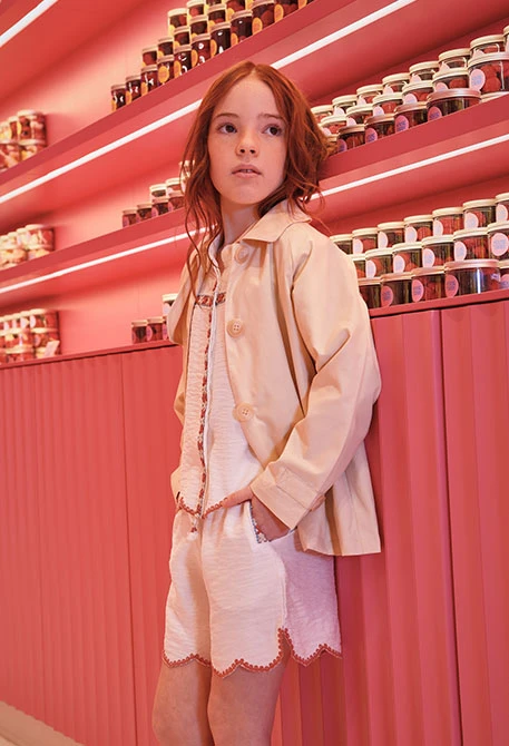 Short blanco de algodón