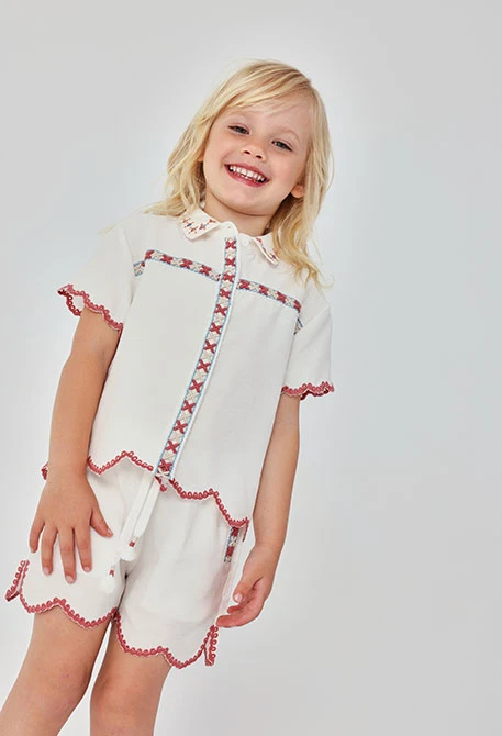 Short bianco di cotone