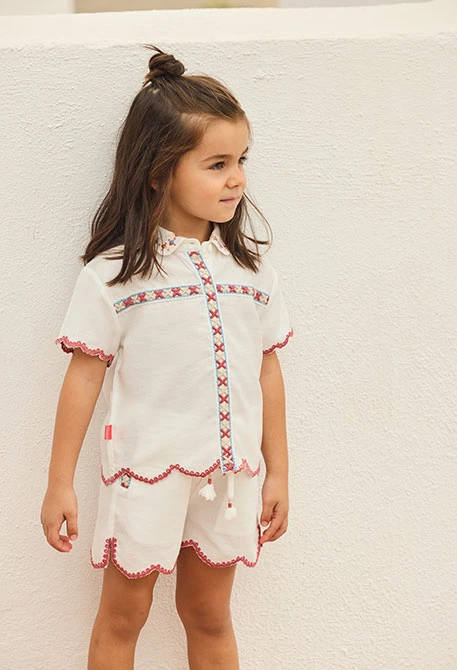 Short bianco di cotone