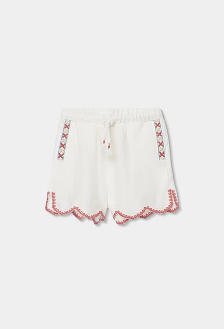 Short bianco di cotone