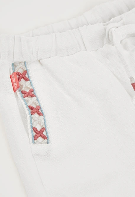 Short bianco di cotone