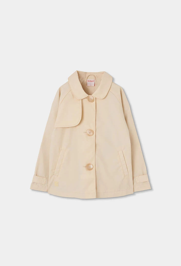 Giacca bambina lino beige