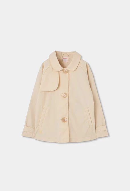 Chaqueta niña lino beige