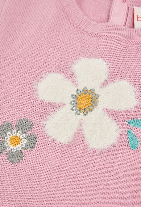 Vestido rosa estampado flores