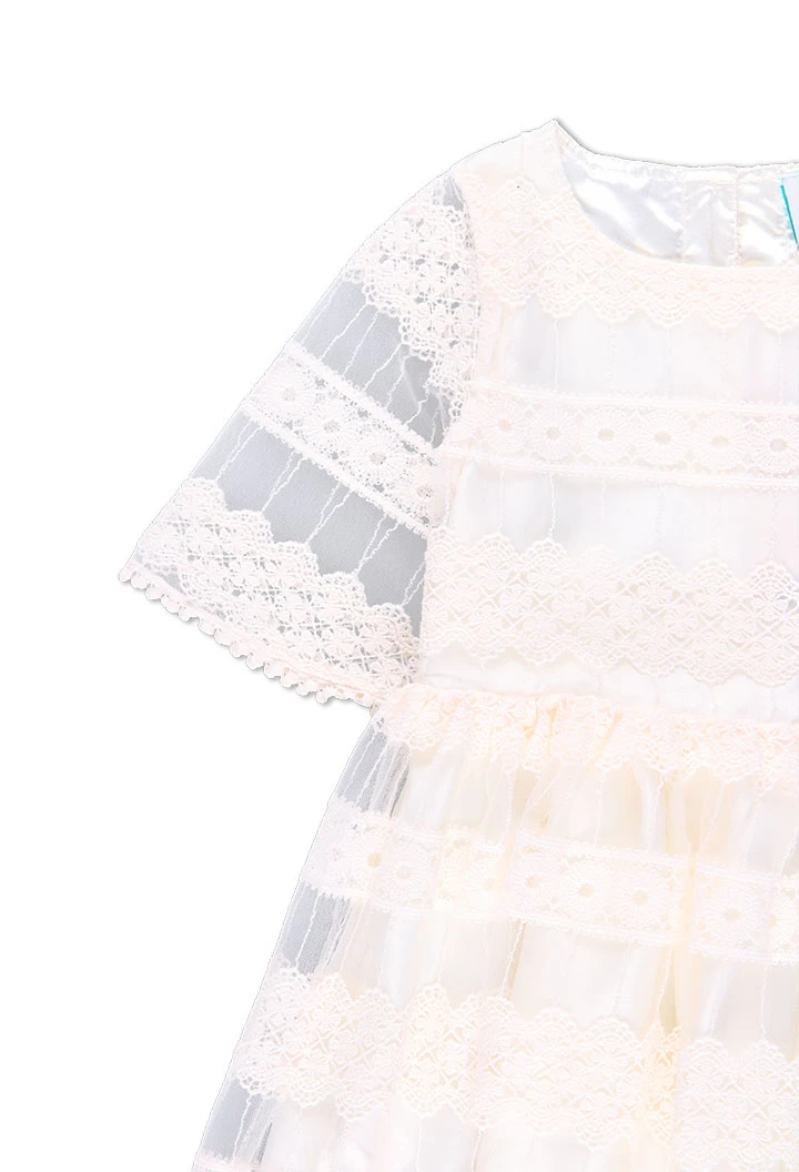 Robe en tulle broderies pour fille