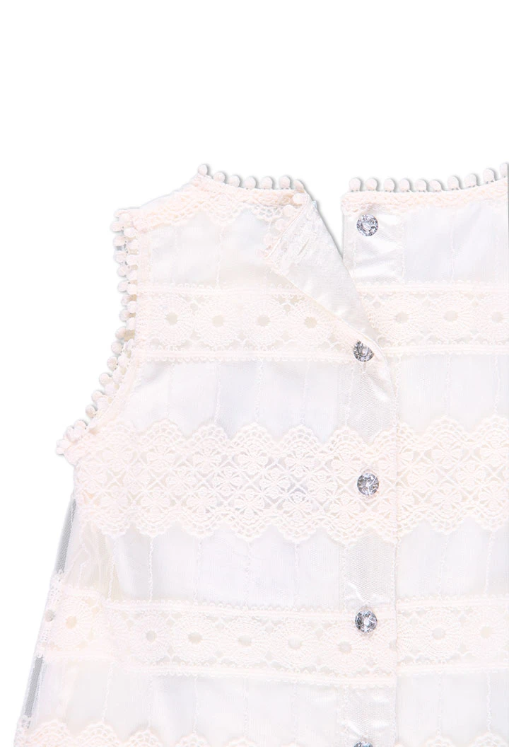 Top en tulle broderies pour fille