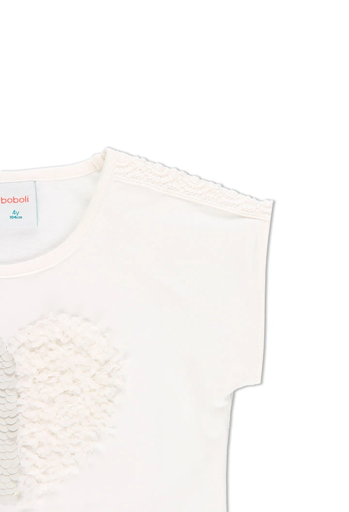 T-Shirt tricot "coeur" pour fille