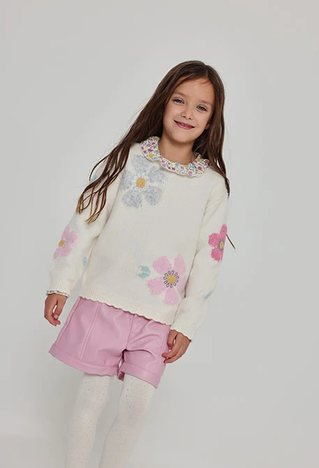 Bermuda simili cuir rose