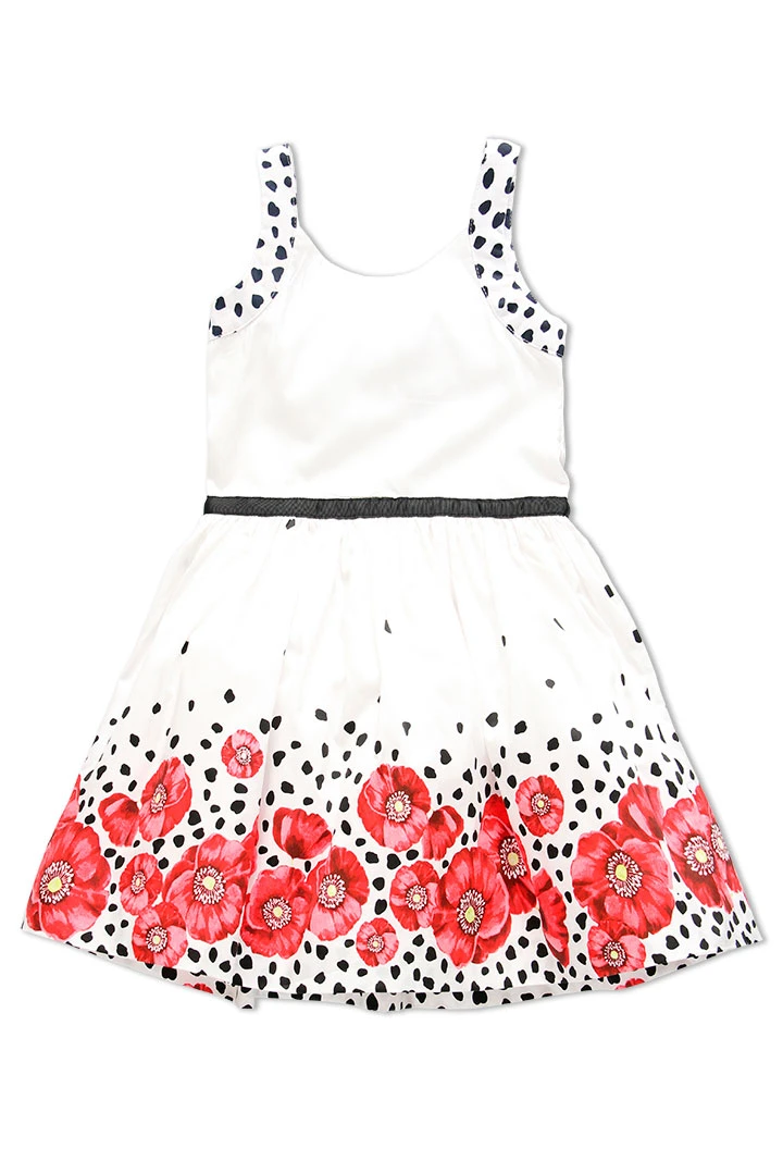 Robe en satin "coquelicot" pour fille