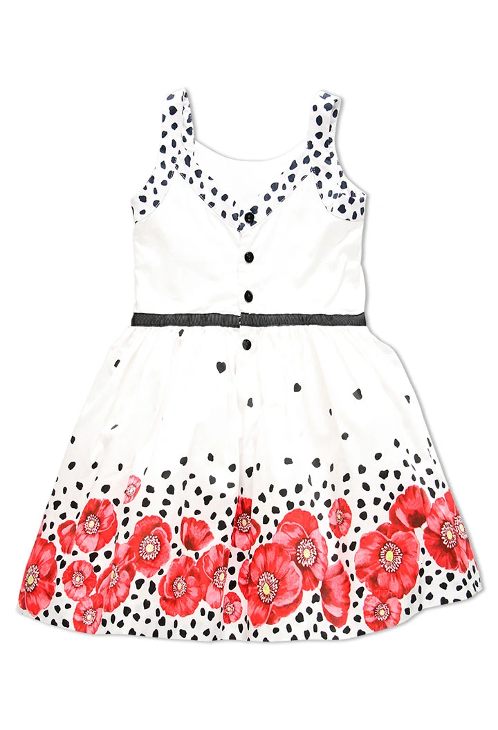 Robe en satin "coquelicot" pour fille