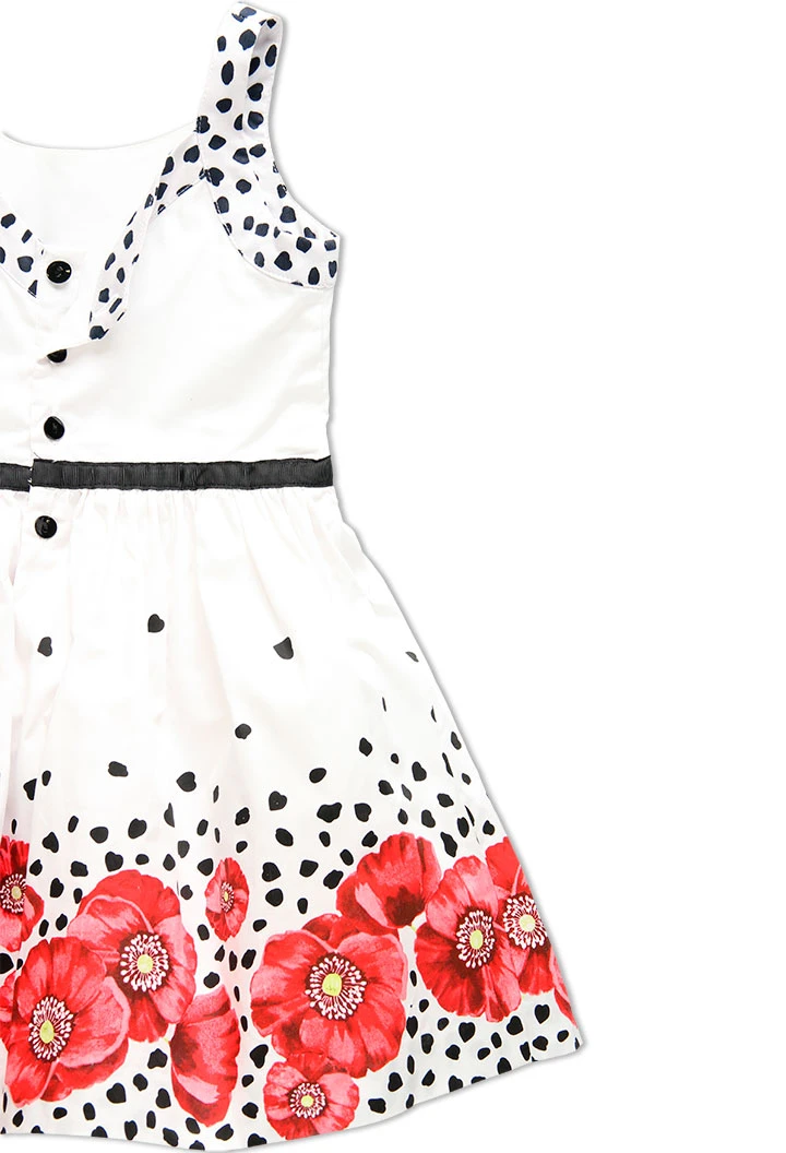 Robe en satin "coquelicot" pour fille