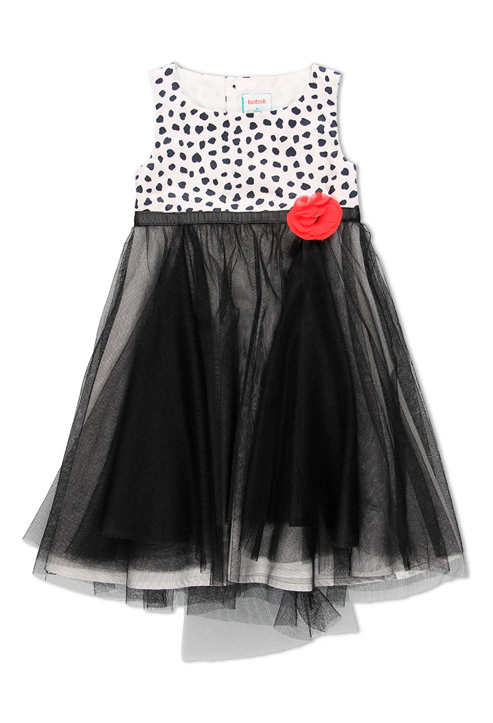 Robe en satin sans manches en tulle pour fille