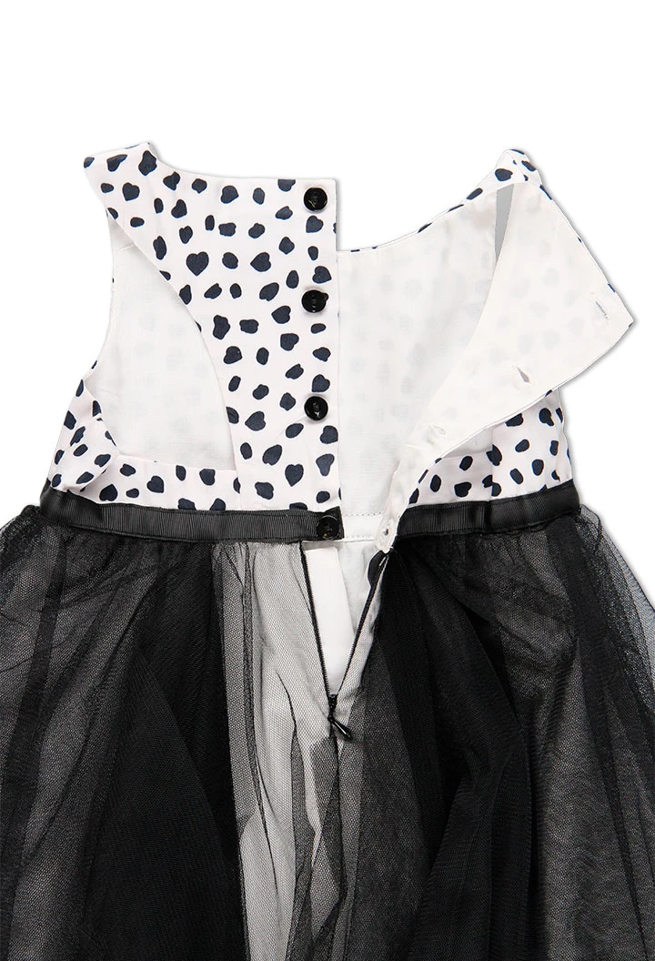 Robe en satin sans manches en tulle pour fille