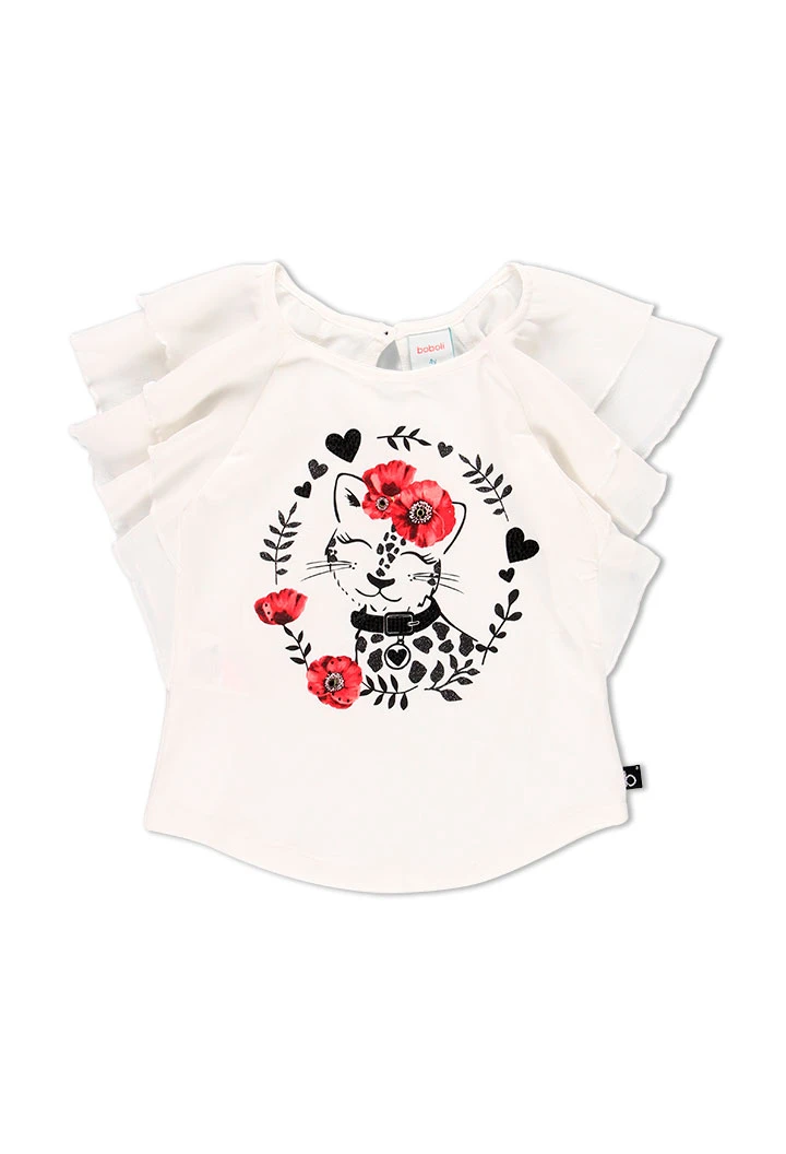 T-Shirt tricot combiné pour fille