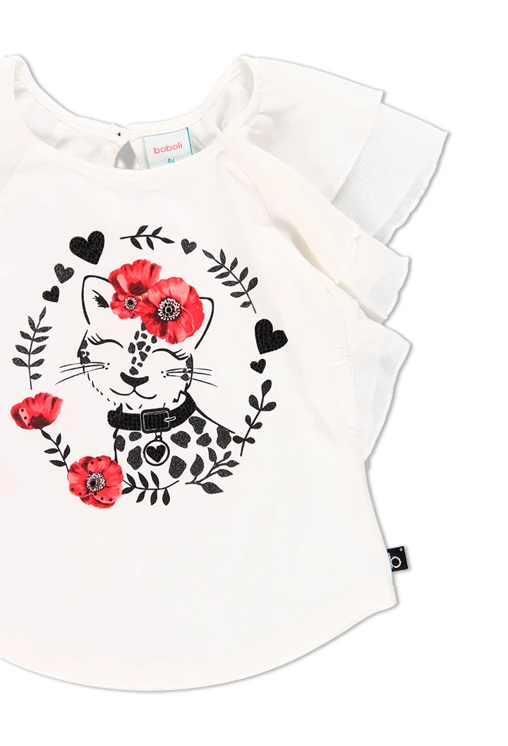 T-Shirt tricot combiné pour fille