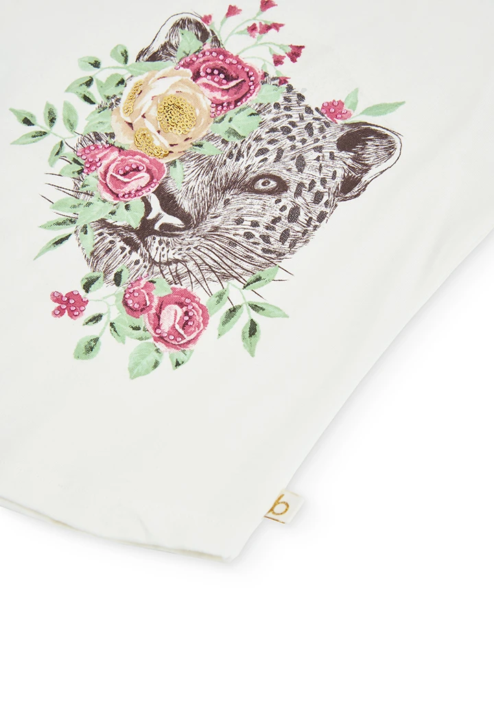 Camiseta malha elástica para menina