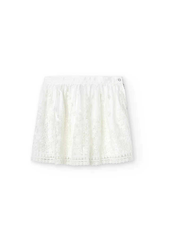 Tulle skirt embroidered for girl