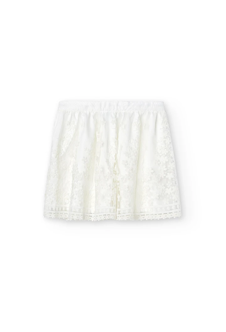 Tulle skirt embroidered for girl