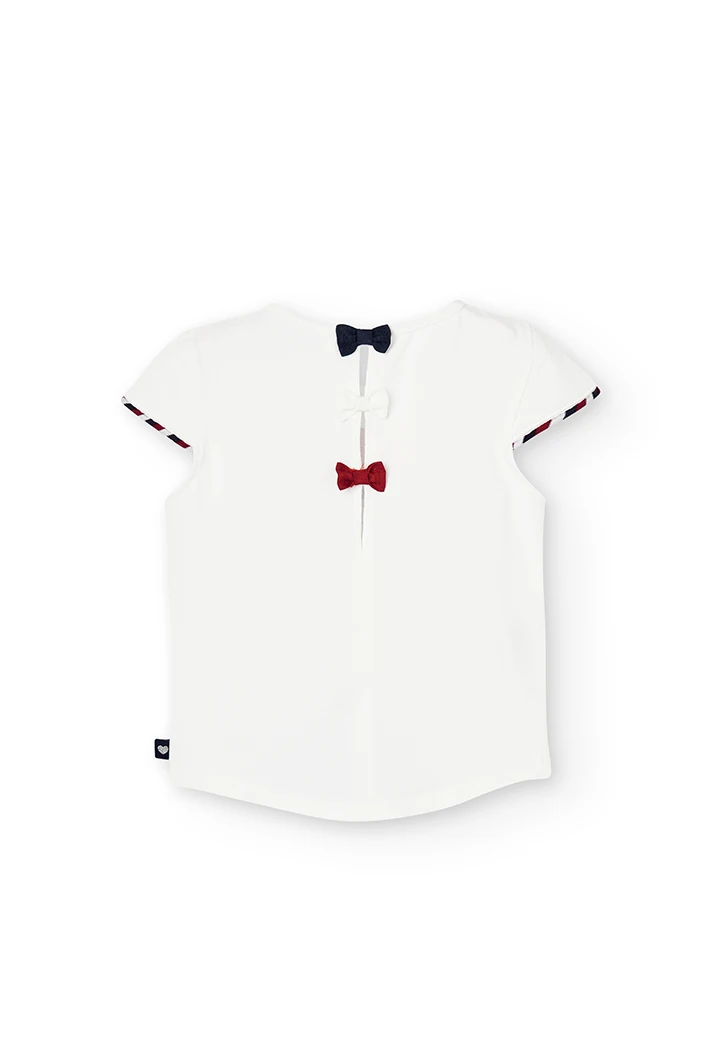 Camiseta malha elástica para menina