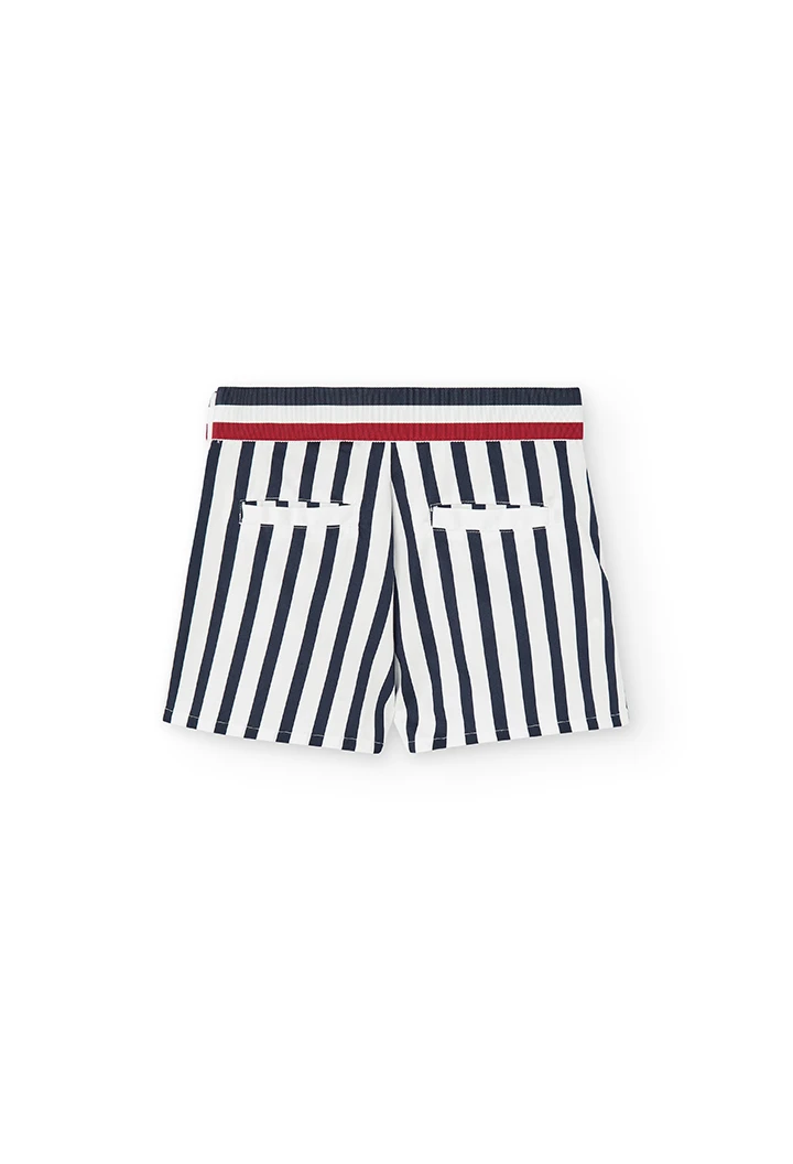 Stretch satin shorts striped for girl