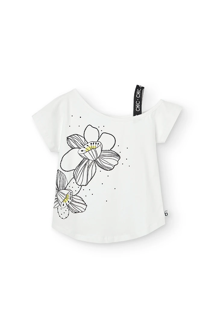 T-Shirt gestrickt elastisch "blumen" für mädchen