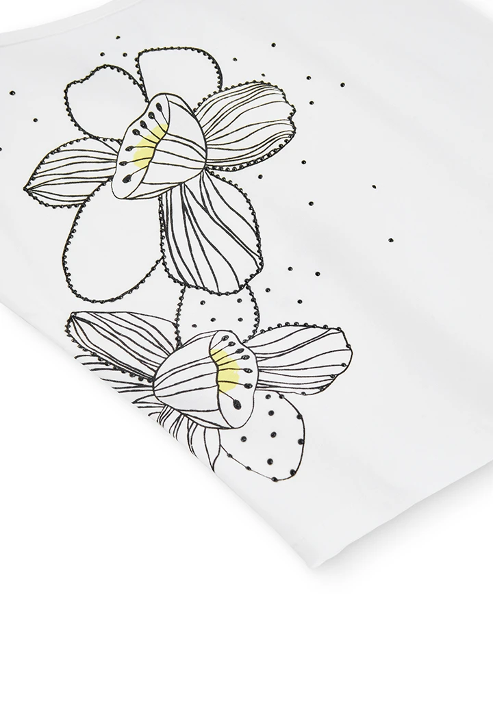 T-Shirt gestrickt elastisch "blumen" für mädchen